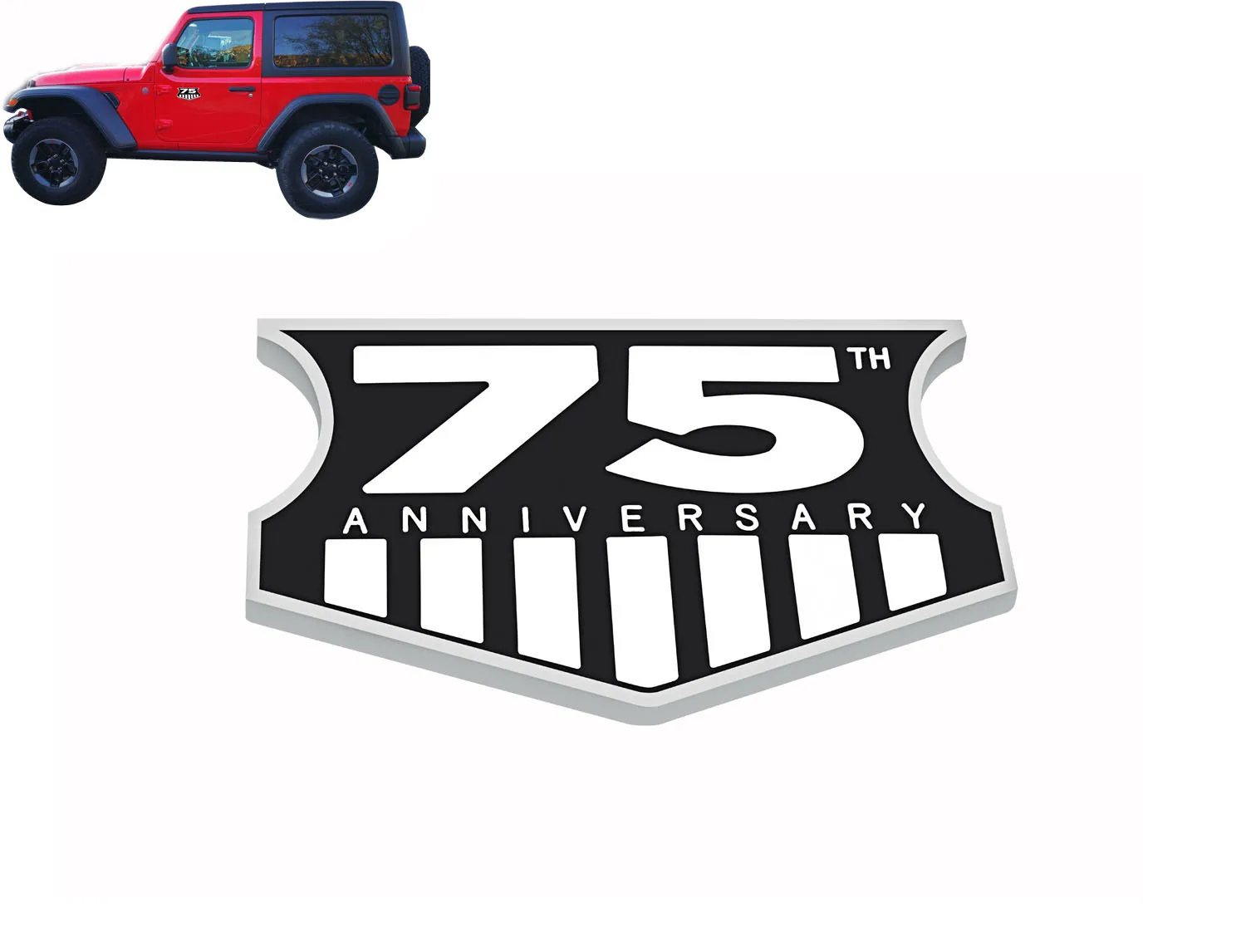 Хромированная черная эмблема на 75 ю годовщину Wrangler Grand Cherokee наклейка дверь крыла