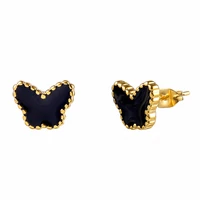 butterfly stud earrings animal titanium steel ear nails fashion jewelry accessories wholesale