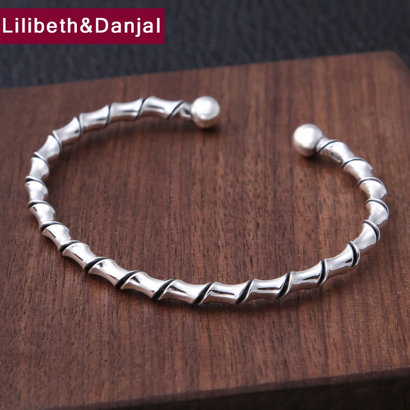 Женский Регулируемый браслет из серебра 100% пробы с принтом | Украшения и