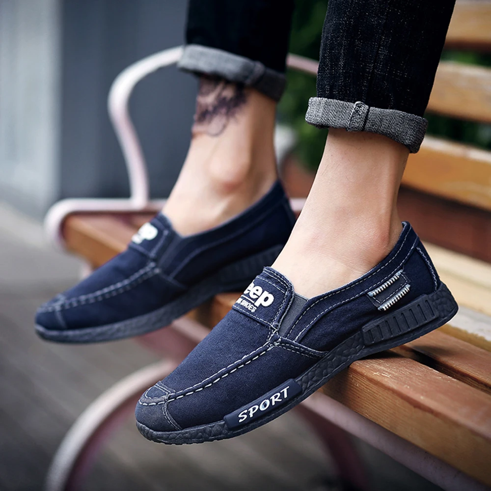 Fashion Mens Casual Shoes Rubber Slip On Loafers Men Autumn Winter Canvas Driving Brand Zapatillas Hombre Zapatos | Обувь