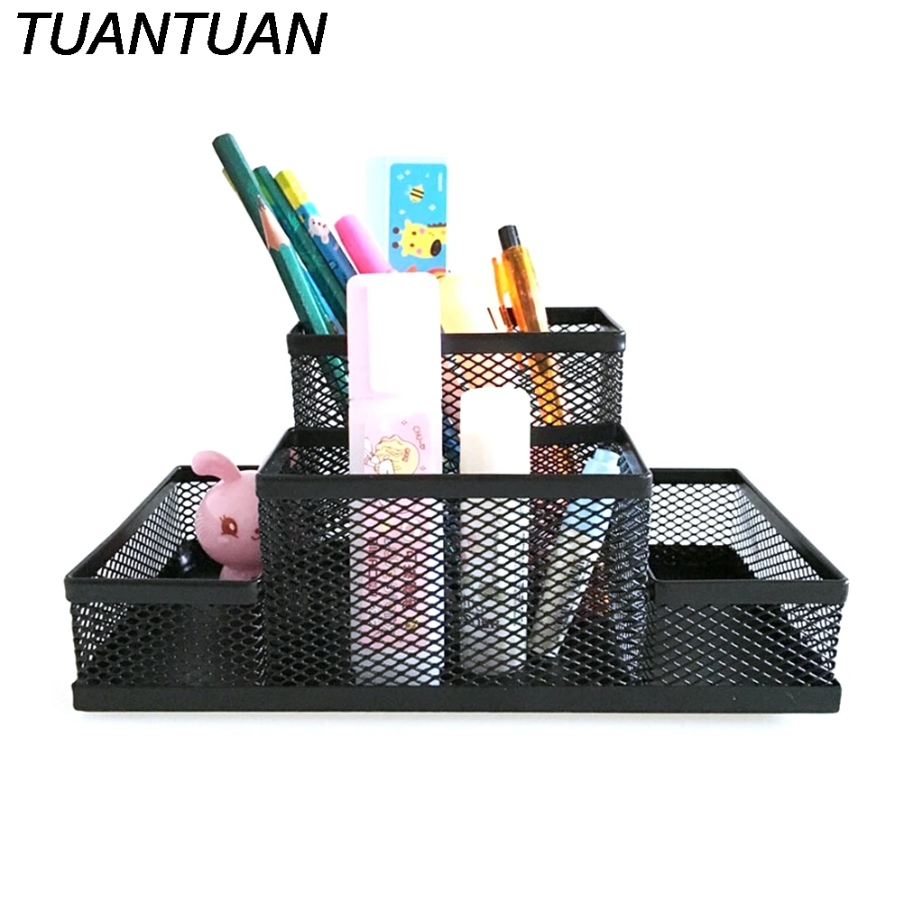 Многофункциональный настольный органайзер для ручек 4 отделения коробка