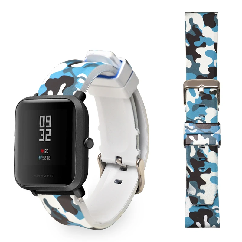Сменные ремешки для умных часов Xiaomi Huami Bip BIT PACE Lite Youth двухцветные силиконовые Amazfit