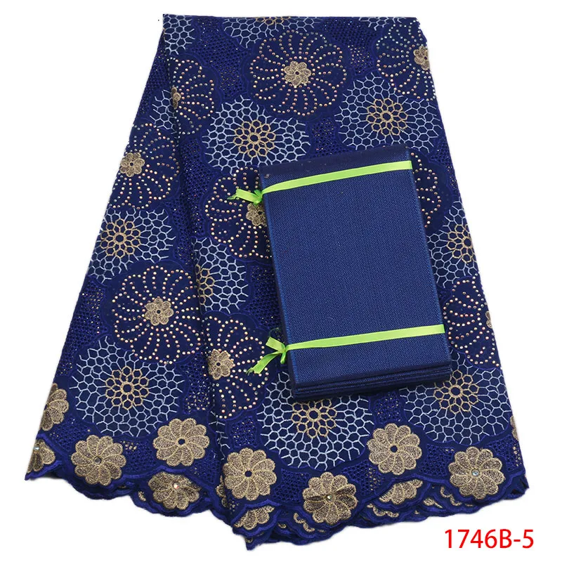 Hight Quality 2018 New Arrival Swiss Voile Lace Fabric Cotton With Sego Headtie For Women In Switzerland AMY1746B-1 | Дом и сад