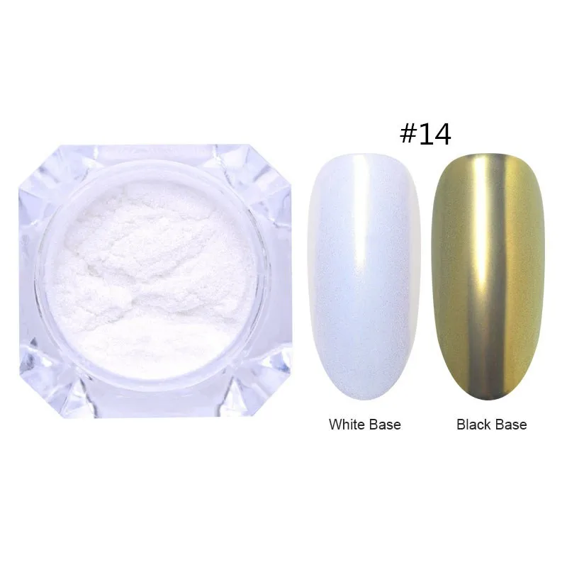 14 0.5g/box Chameleon Nail Powder Nail Art Decorations Shining Glitters Dust Nail Pigment Glitter Powder Black Base Needed - Цвет: 14