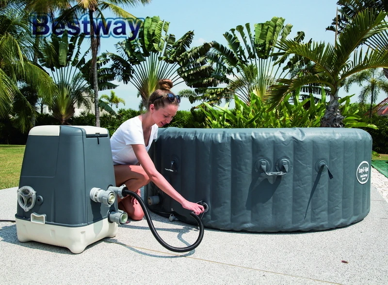 54144 Bestway 7" x 28"/196x71 см пальмовые пружины гидроструйный надувной спа с водной электромагнитной смягчающей системой для 4-6 взрослых
