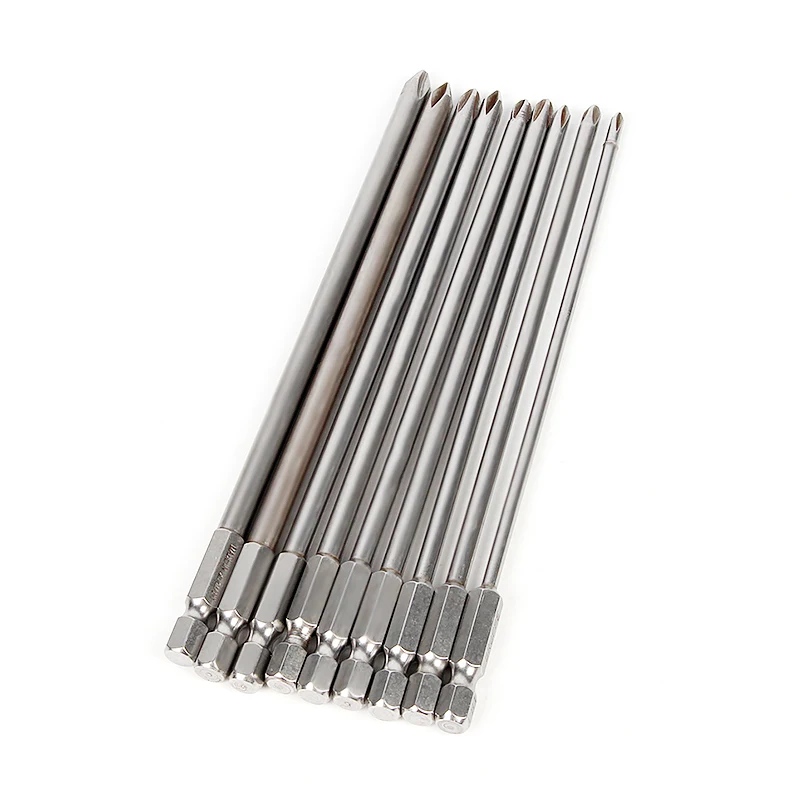 

9 Pieces Shank 1/4 inch S2 alloy steel 150mm Long Magnetic Hex for Cross Head Screwdriver Bits Set PH1 PH2 Screwdriver Head