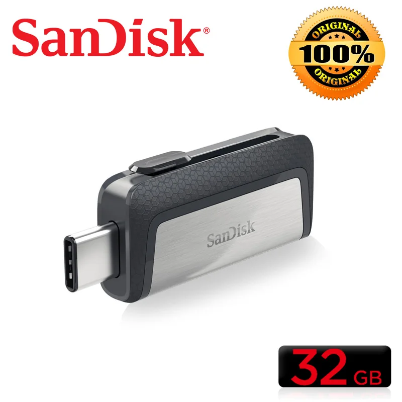 Двойной Флеш накопитель SanDisk SDDDC2 USB флэш 32 Гб 64 150 МБ/с. флешки Тип C OTG 3 1 128 ГБ 256