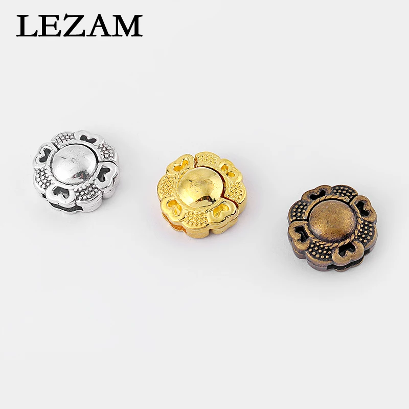 

2sets Fashion Jewelry Flower Pattern Strong Magnetic Clasp For 5mm 10mm Flat Leather Cord Diy Bracelet Jewelry Accessories