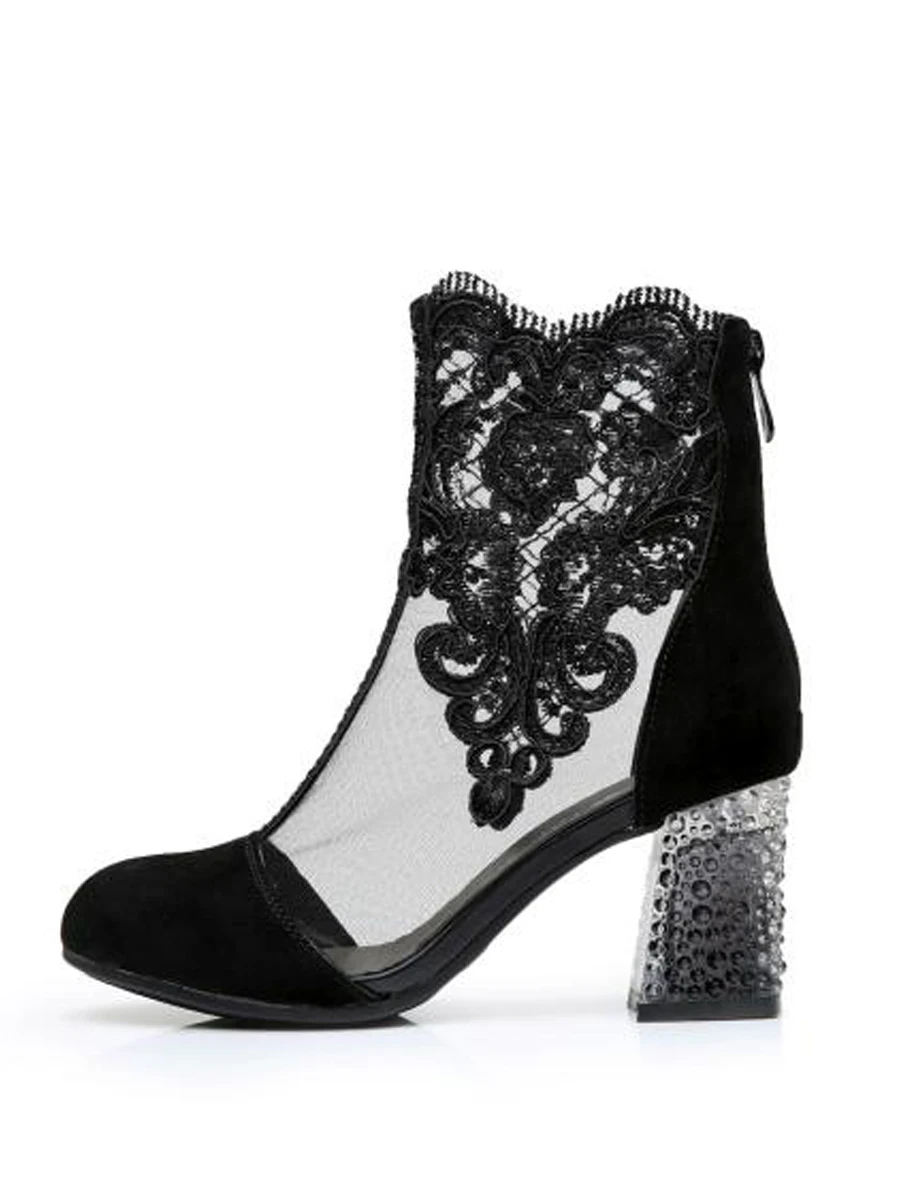 Женские ботинки из нубука на шнуровке с круглым носком|boot shoes|chunky heelsfashion boots |
