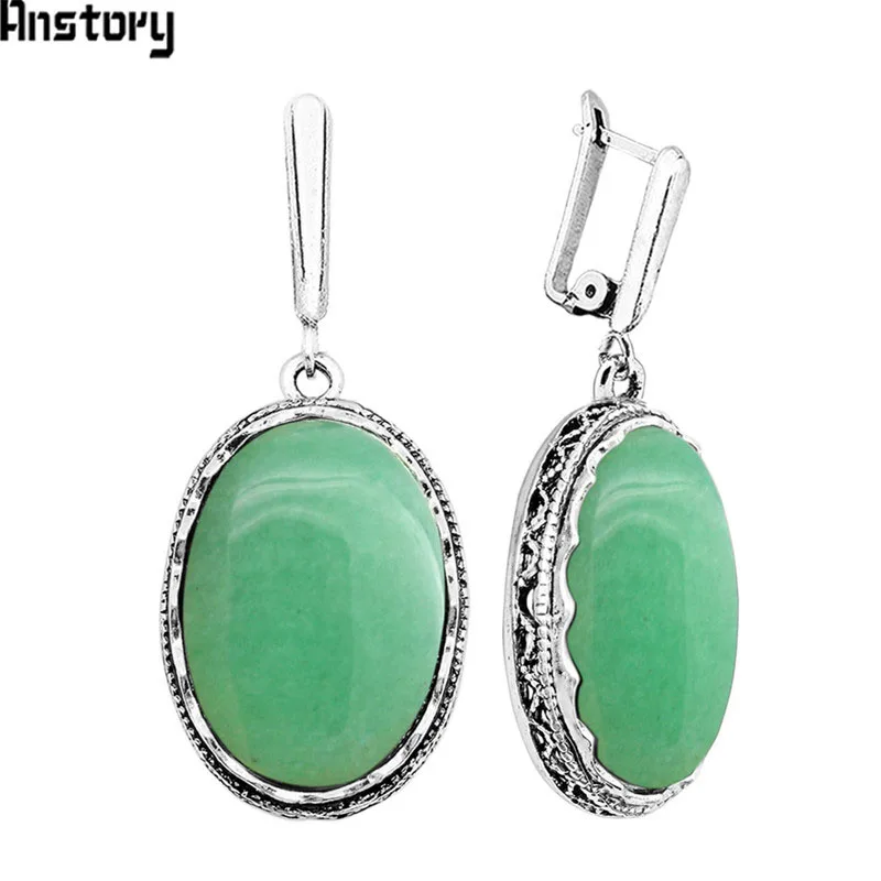 Большой овальный Натуральный камень серьги для Для женщин полые цветок Подвеска