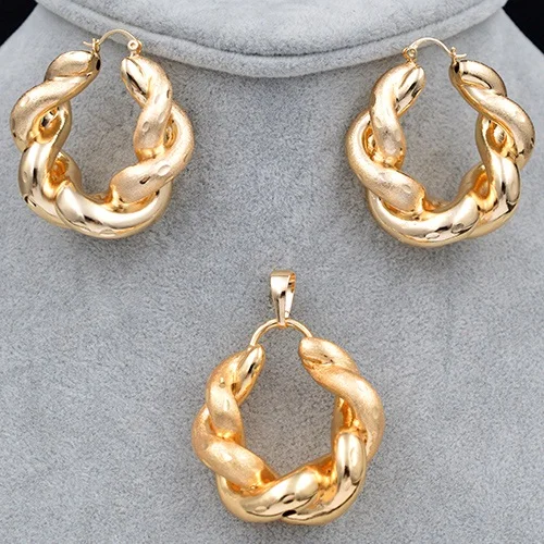 Earrings Pendant Солнечные ювелирные изделия женские комплекты больших украшений колье серьги Кулон Романтический Крест Ювелирные наборы для свадьбы медная фурнитура ювелирных изделий - Окраска металла: Earrings Pendant