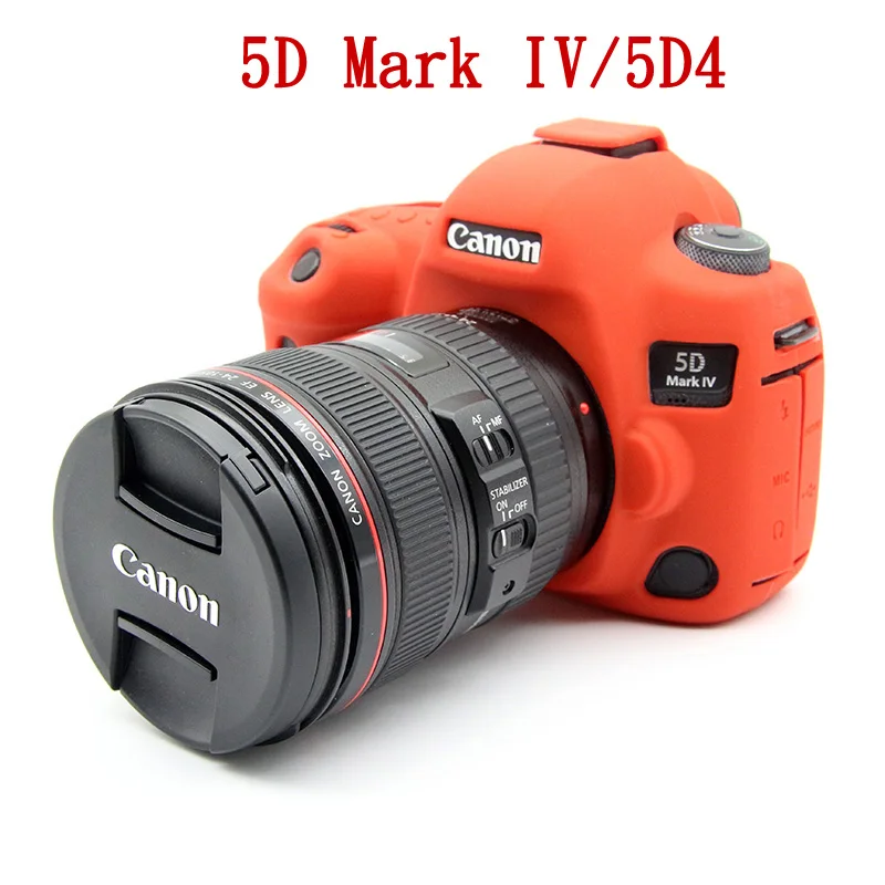 5D4 5DMarkIV Red Силиконовый чехол для Canon EOS 6D 80D 77D 70D DSLR камера корпус 5D Mark IV 5D4 6D Mark II 200D 1300D 1500D мягкий протектор - Цвет: 5D4 5DMarkIV Red