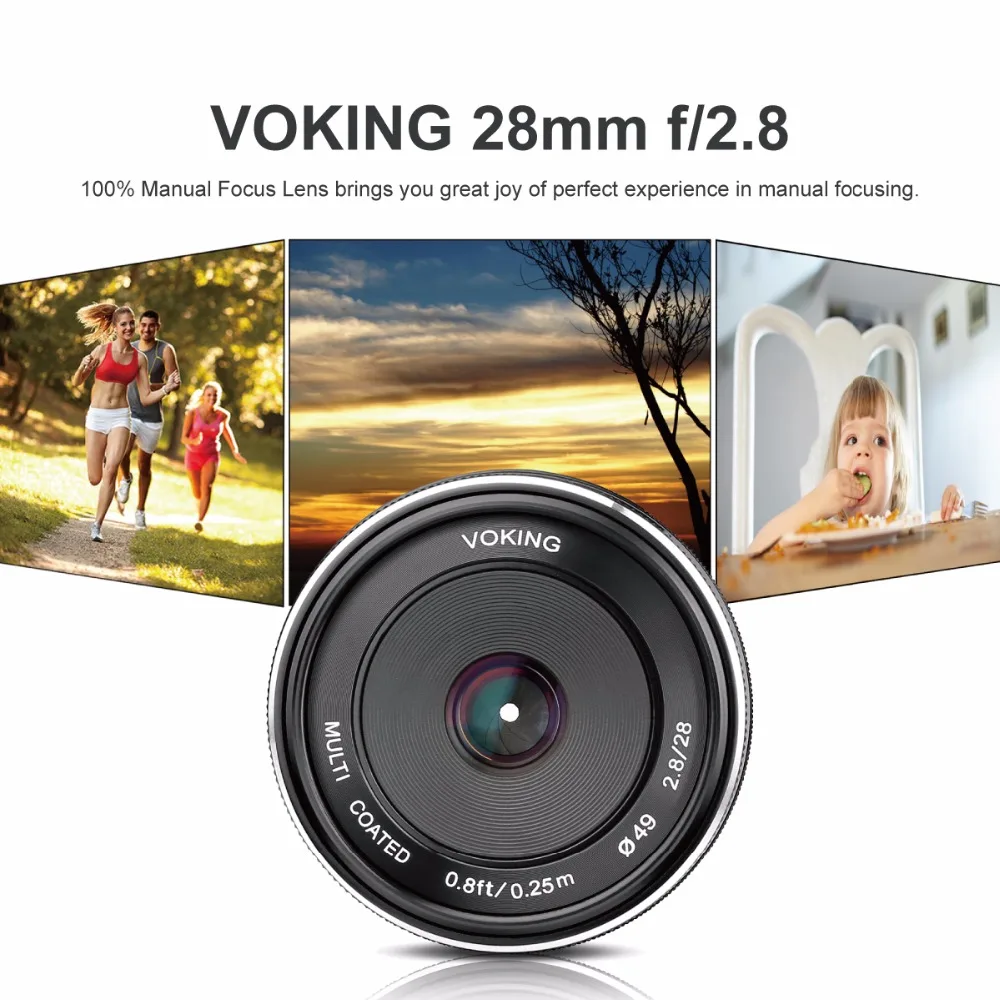 VOKING VK FX 28 2.8 мм f/2 8 фиксированный объектив с ручной фокусировкой для ЖК дисплея