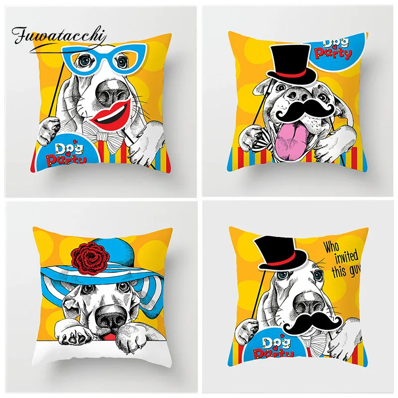 Чехол для подушки Fuwatacchi с рисунком собаки французский бульдог Мальтийская