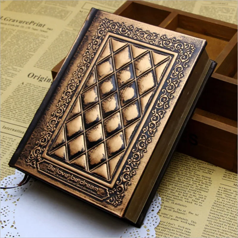 2019 блокнот в ретро стиле без рисунка твердом переплете с кожаной лицевой