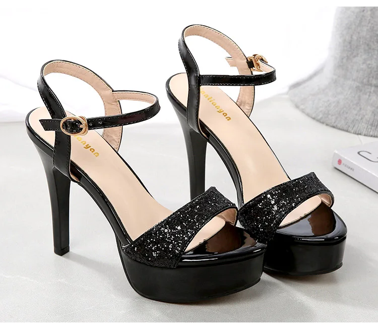 Золотистые Босоножки на платформе; женская обувь на высоком каблуке; zapatillas mujer; коллекция года; босоножки на высоком каблуке; женская свадебная обувь на блестящем каблуке