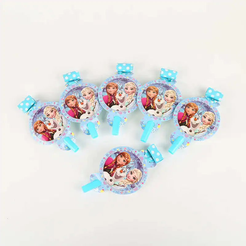 6pcs blow out Холодное сердце принцесса Снежная королева украшение для торта на день рождения на тему "Лошадки карусели" вечерние украшения Детские вечерние принадлежности для девочек украшения набор посуды - Цвет: 6pcs blow out