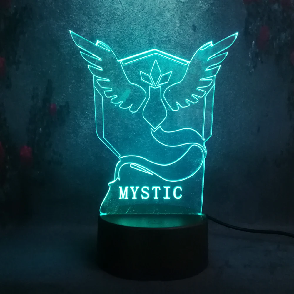 Новый Мистик мультфильм Покемон 3D LED ночные светильники Красочные Акриловые