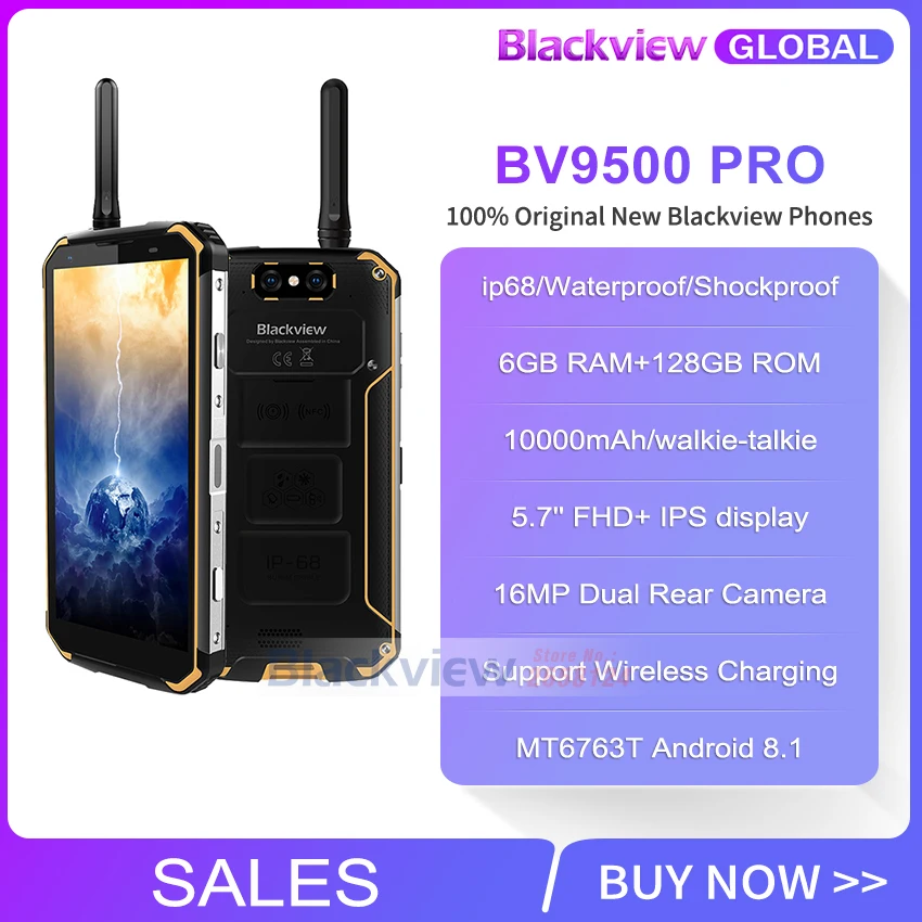 Blackview BV9500 Pro IP68 Водонепроницаемый смартфон 6 ГБ + 128 Гб Беспроводной зарядки 5 7 "18:9