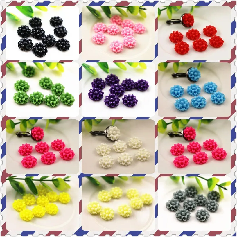 Новая мода 40 шт 12 мм 11 цветов плоский задник Цветок Кабошоны Камея|cabochon jewelry|cabochon