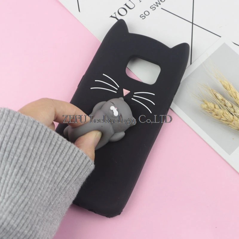 3D милый японский блестящий чехол с бородатым котом для samsung Galaxy S3 Neo S5 S6 S7 Edge S8 S9 Plus S10e S10 Lite милый мягкий чехол