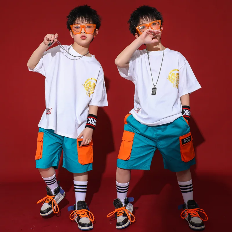

Kids Ballroom Dance Clothing for Girls Boys Fashion Oversized T Shirt Tops Jogger Pants Jazz Hip Hop Shows Dancing Costumes Wear