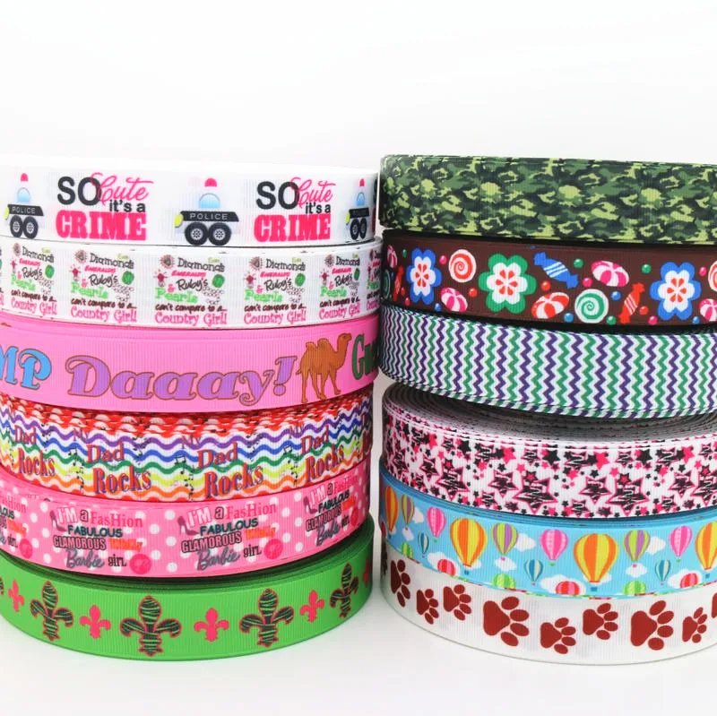 7/8 ''Бесплатная доставка лента в рубчик с буквенным принтом лапа воздушного