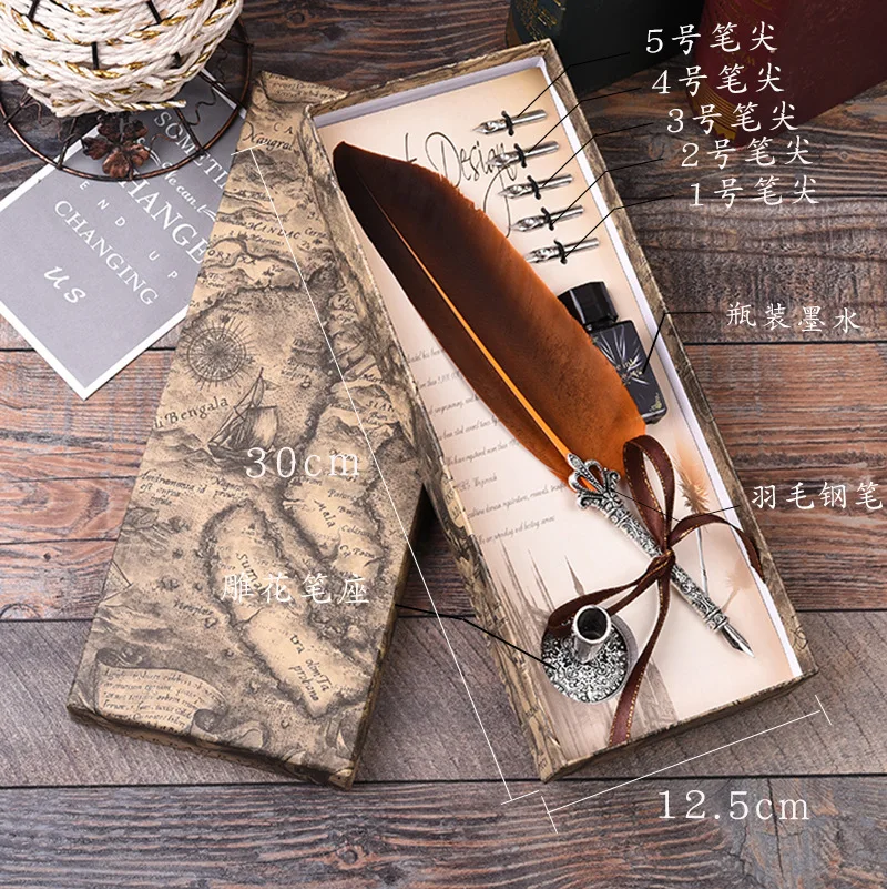 Новинка 2020 креативная металлическая перьевая ручка для подписи набор перьевых
