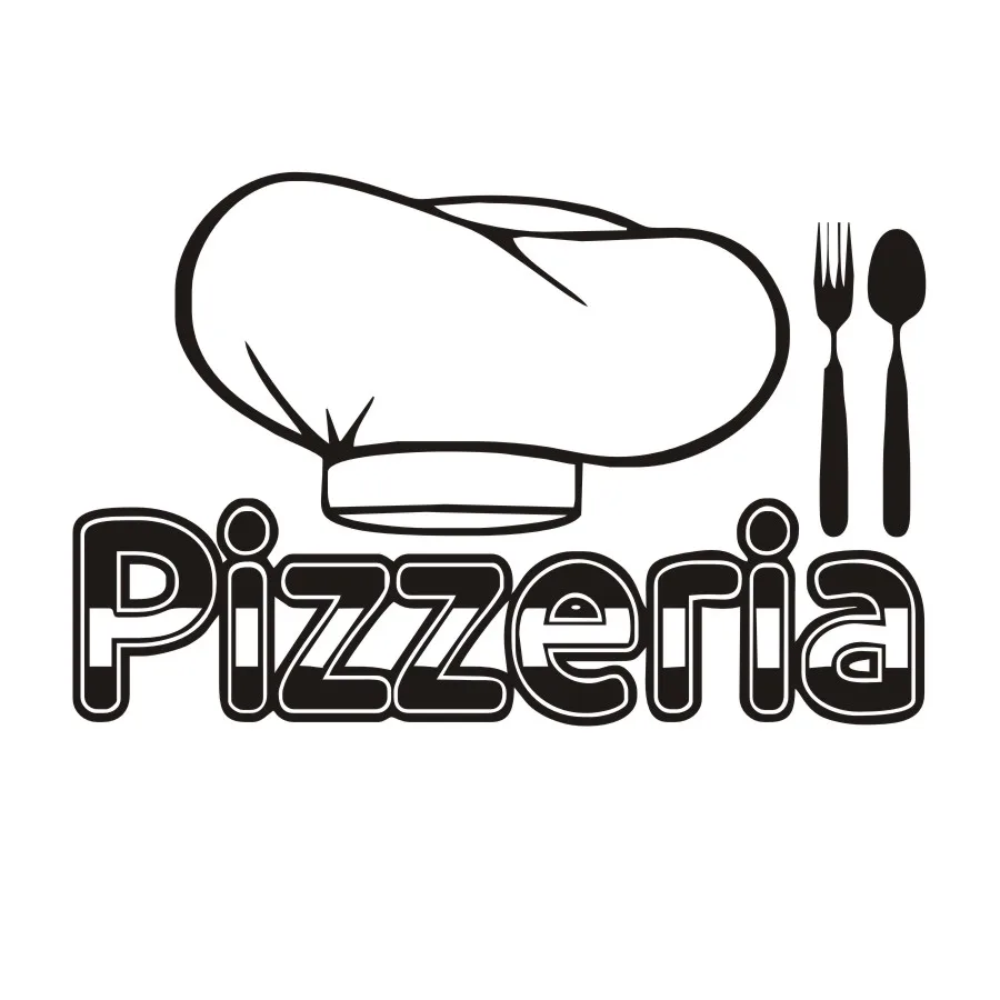 Pizzeria столовые приборы шеф повара шляпа настенная бумага наклейка съемный Винтаж