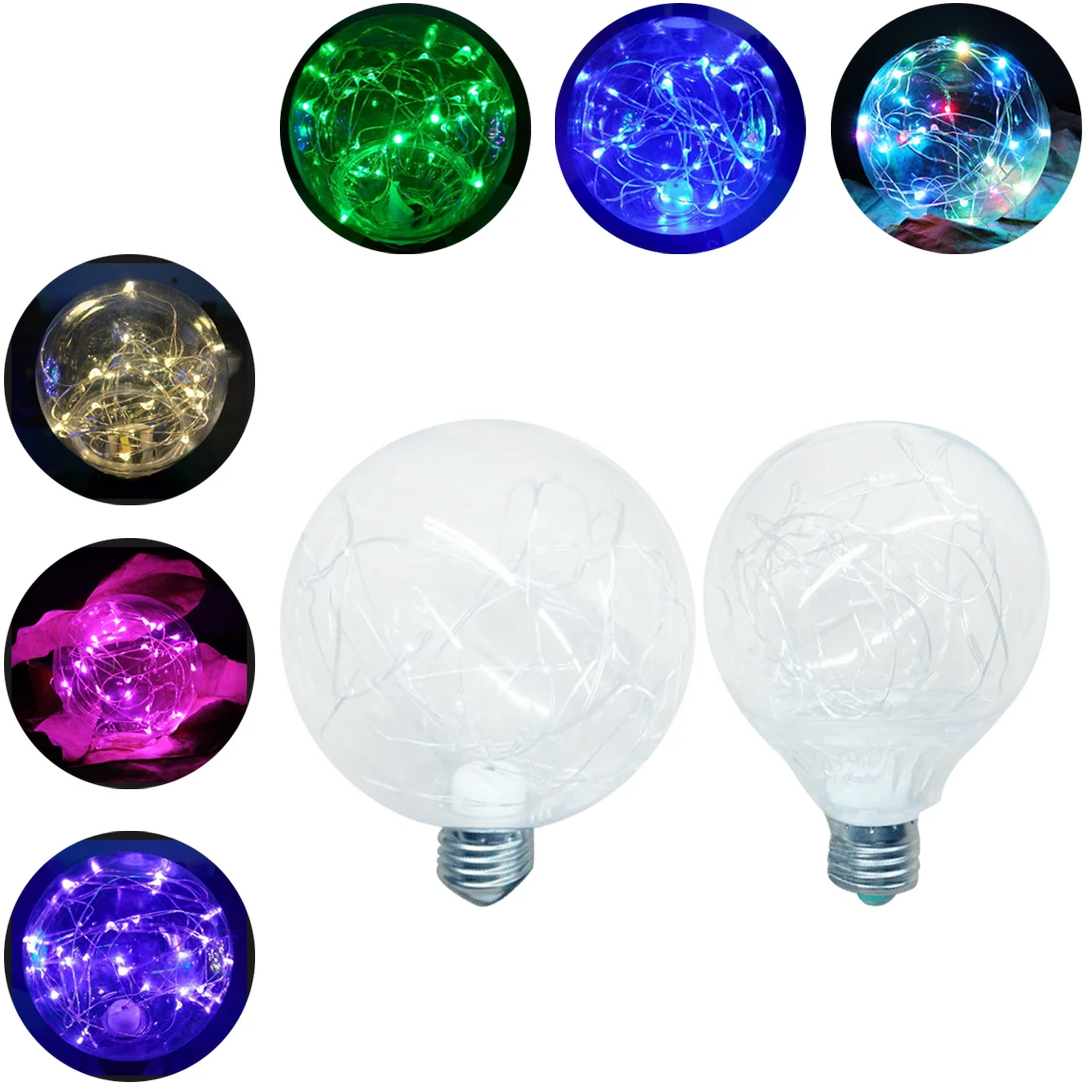 

High-quality Festival decorating lamp PC Cover E27 25LED Colorful Silver Line Lamp LED Holiday Decoration Lights 90-265V