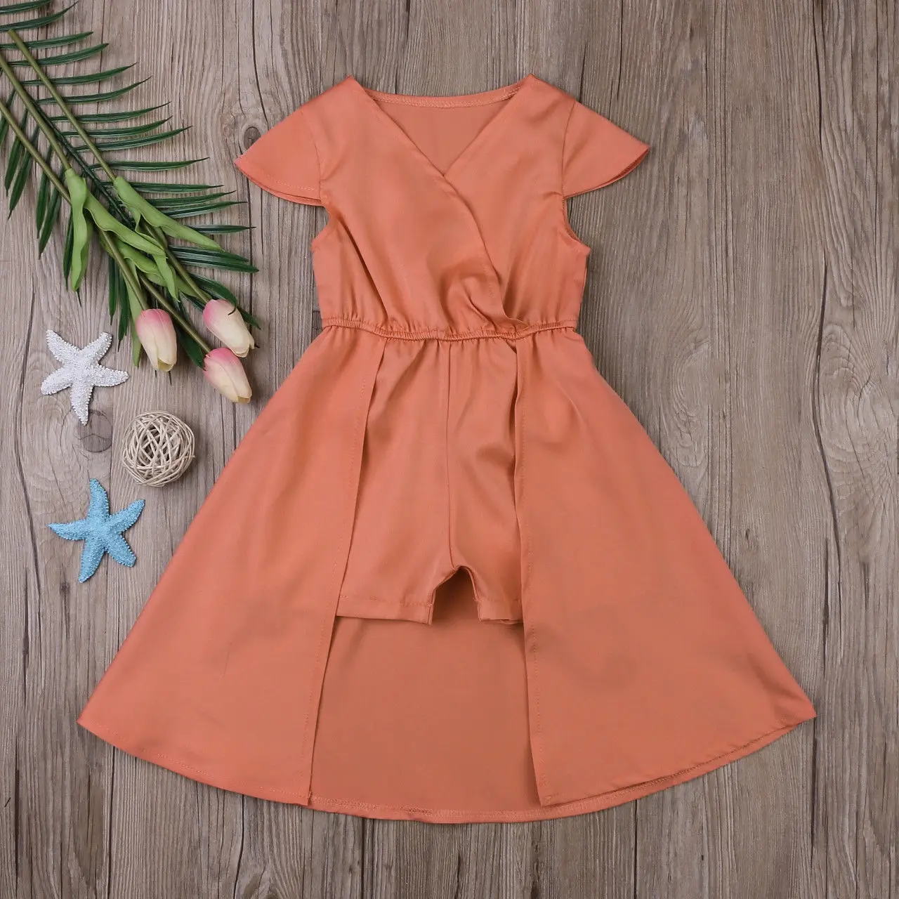 Летнее платье принцессы для маленьких девочек детские короткие однотонные