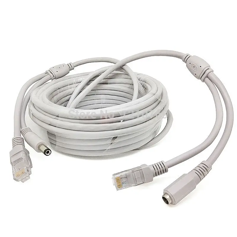 15 м/49 футов CCTV сетевой кабель RJ45 + DC мощность CAT5/CAT-5e Расширение Ethernet для NVR системы