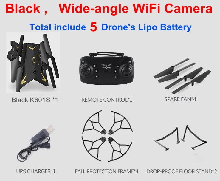 Black K601S Wide 5b XKY K601S обновленная большая батарея RC складной селфи Дрон Квадрокоптер вертолет с HD 5mp Wifi Fpv Камера авто возврат VS xs809hw - Цвет: Black K601S Wide 5b