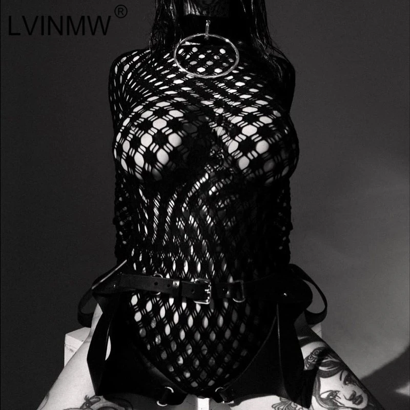 LVINMW Сексуальная черная сетка прозрачные облегающие костюмы 2019 весенние женские