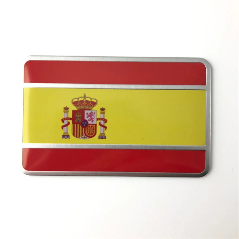 SPAIN 80x50mm Алюминиевая эмблема Флаг Автомобиля Наклейка для Fiat 500 600 Tipo Punto stilo Freemont Cross Coroma Panda Idea Palio - Название цвета: SPAIN 80x50mm