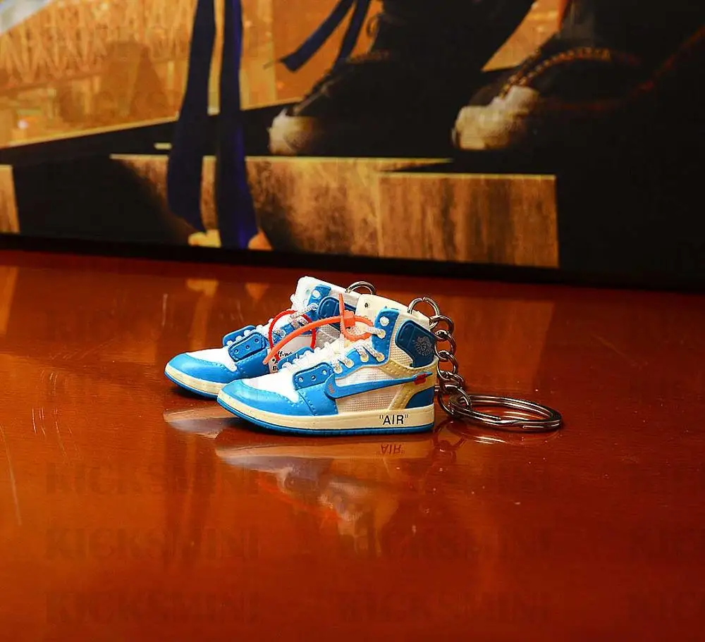 sk005-83-1 a shoe Дропшиппинг aj1 offwhite blue sneaker Кукла аксессуар-брелок Air Jordan 3D мини-кроссовки забанены SpaceJam спортивная обувь брелки - Цвет: sk005-83-1 a shoe