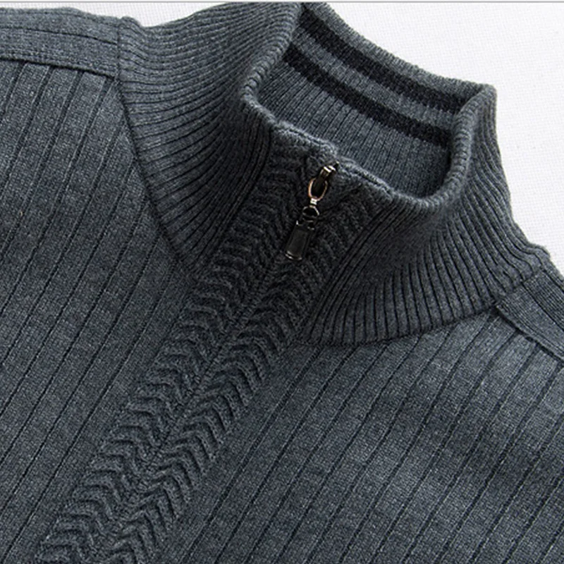 YIRUISEN Длинные мужские кардиганы размера плюс S-4XL толстые теплые шерстяные свитера для мужчин зимняя одежда свитер на молнии модное пальто B006