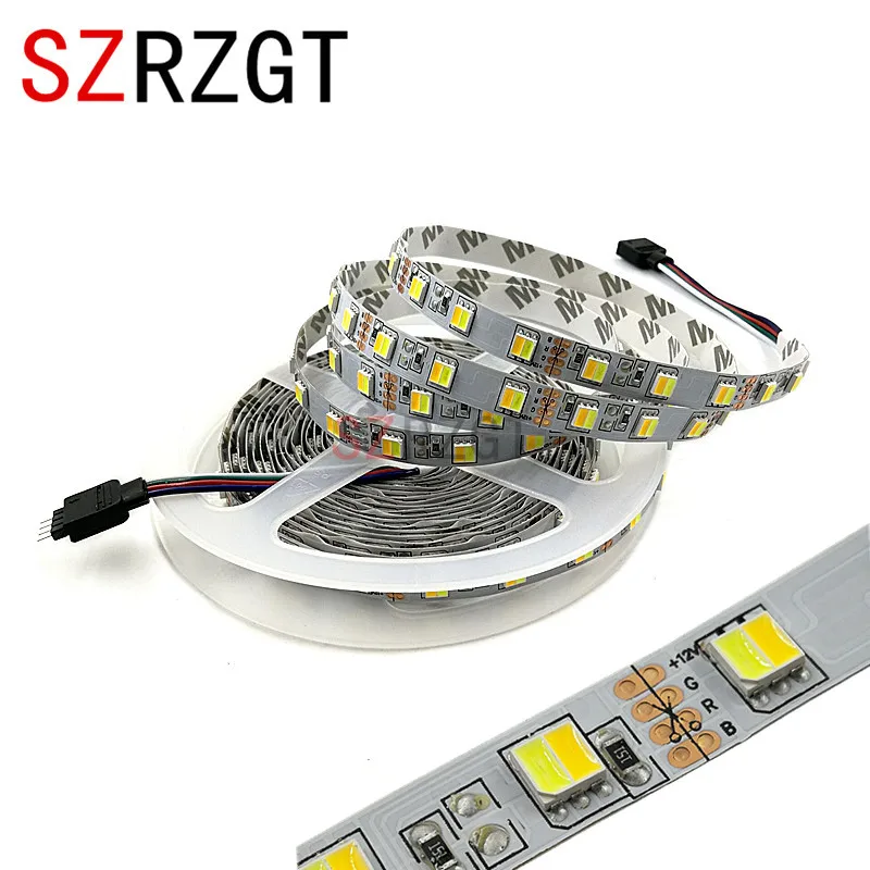 5m High quality 5050SMD WW+CW LED strip color temperature adjustable DC12V input 60LED/m CCT dimmer led | Освещение