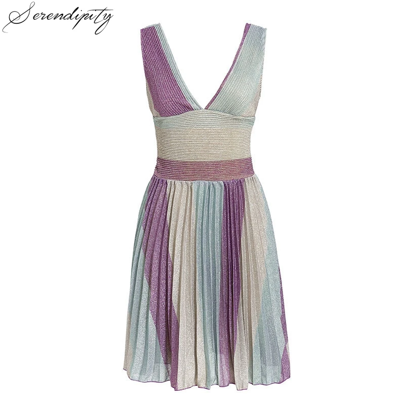 Женское длинное платье без рукавов SRDP с глубоким v образным вырезом оборками для