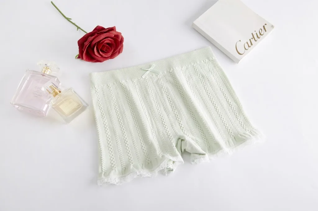 PEONFLY Women Soft Shorts Sexy Seamless Abdomen Women Safety Short Lace Pants Female Anti Lighting Solid Color Soft Comfortable