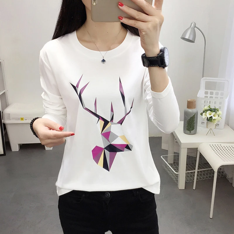 AOSSVIAO Chemise Femme Manche Longue футболка с длинным рукавом Женская 2021 Повседневная