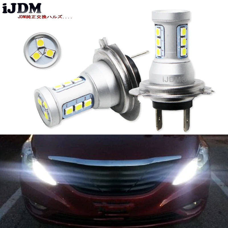 

IJDMT Авто Высокая мощность H7 светодиодный 12SMD 12В для Hyundai Genesis Sonata велостер акцент на Дальний свет дневные ходовые огни, 6000K красный