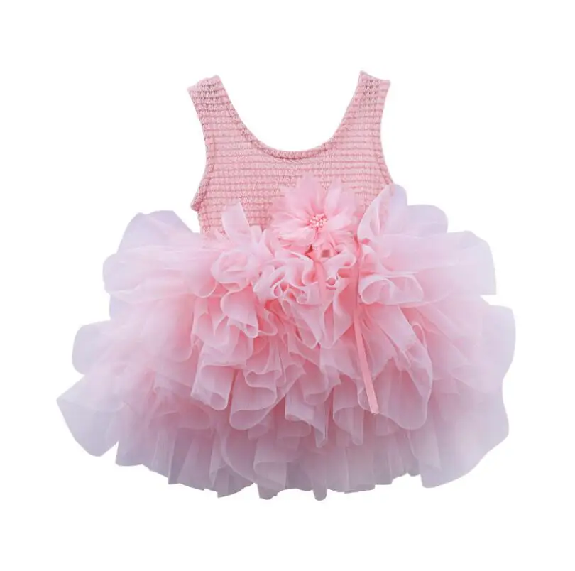 New 2019 Baby Girls Summer Pink Ball Vest Dance Dress Kids Sweet Dresses 4 pcs/lot Wholesale Free Shipping | Детская одежда и