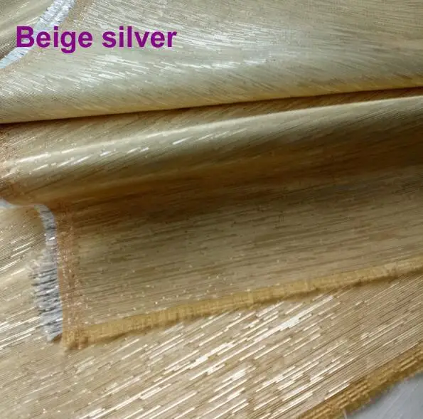 Beige Silver 45 см* 138 см металлические мигающие трикотажные поли хлопчатобумажные ткани шантунг шелковое свадебное платье cheongsam сумка занавес материал - Цвет: Beige Silver