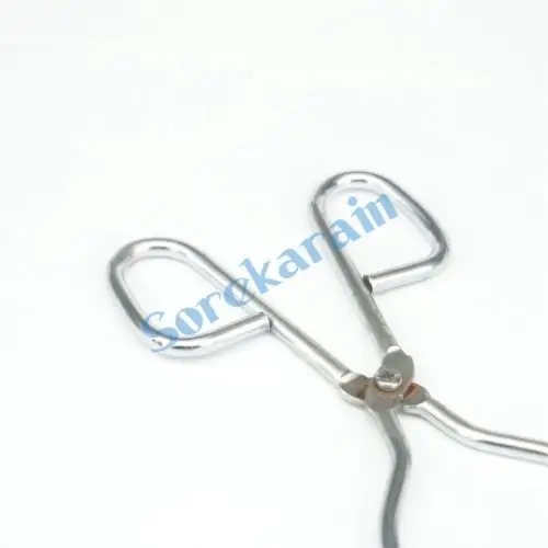 200mm Length Iron-plated Chroming Crucible Tongs Bent Beaker Hold Melting Dish Holder Labware | Канцтовары для офиса и дома