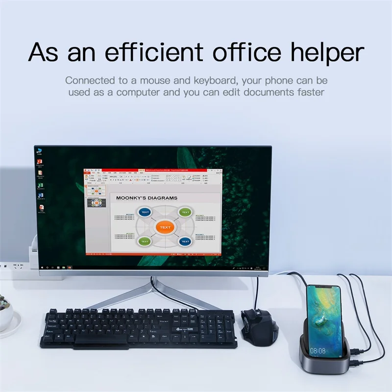 USB док станция Dex Pad Type C для мобильных телефонов адаптер питания с 3 0 HDMI HUB PD быстрой