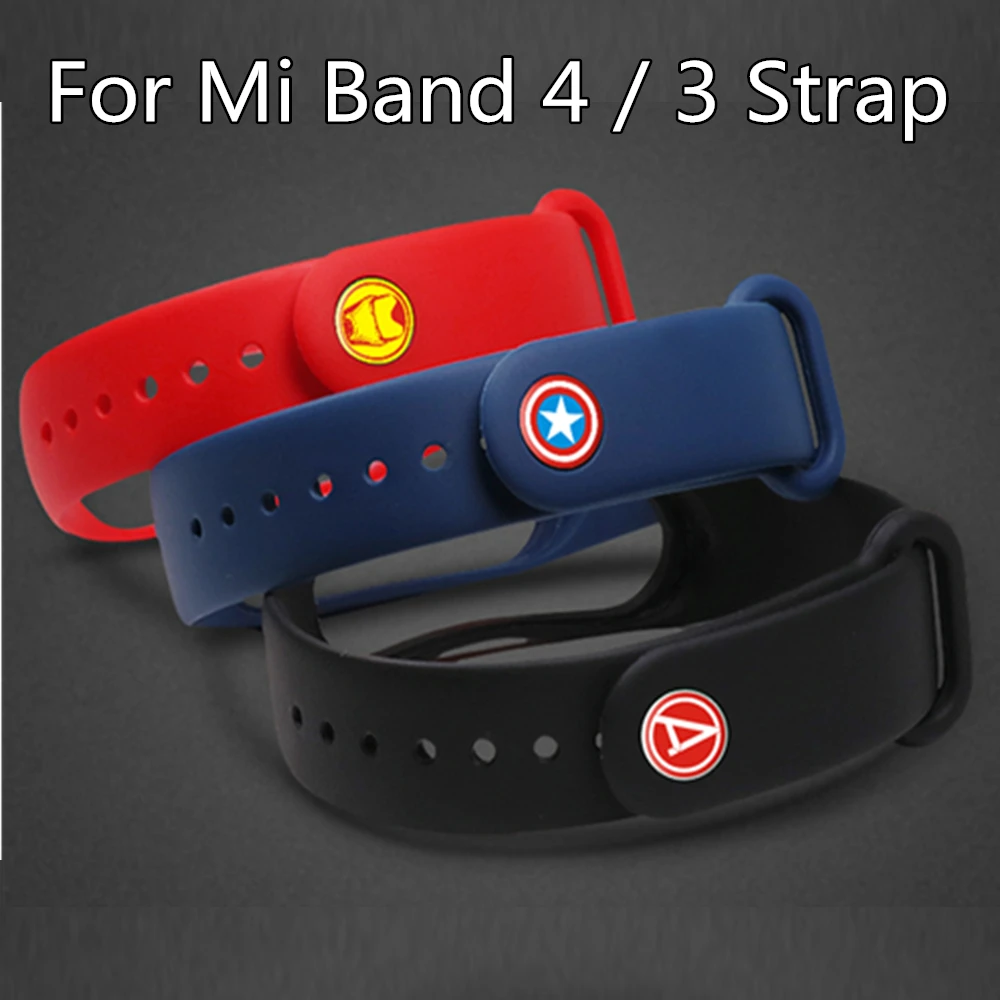 FIFATA браслет для mi Band 4/mi Band 3 Ремешок Браслет для Xiaomi mi Band 4 Nfc зарядное устройство Мстители силиконовый браслет