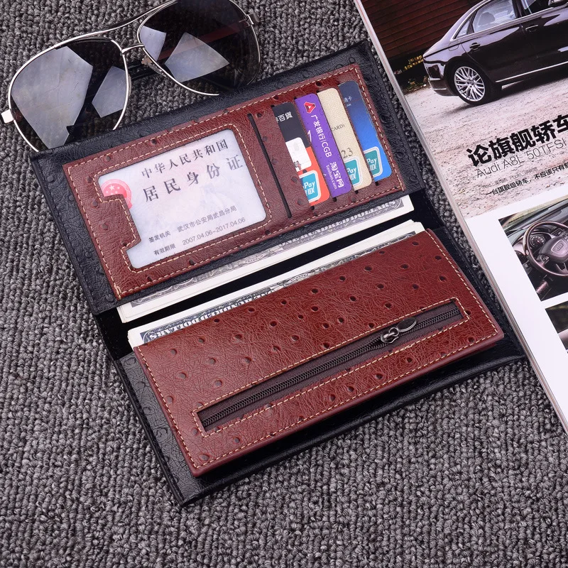 Кошелек мужской винтажный из искусственной кожи двойной 2019|Мужские кошельки| |