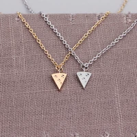 gift geometric triangle pizza cake necklace lucky good friends necklace cheese food necklace clavicle chain pendant jewelry