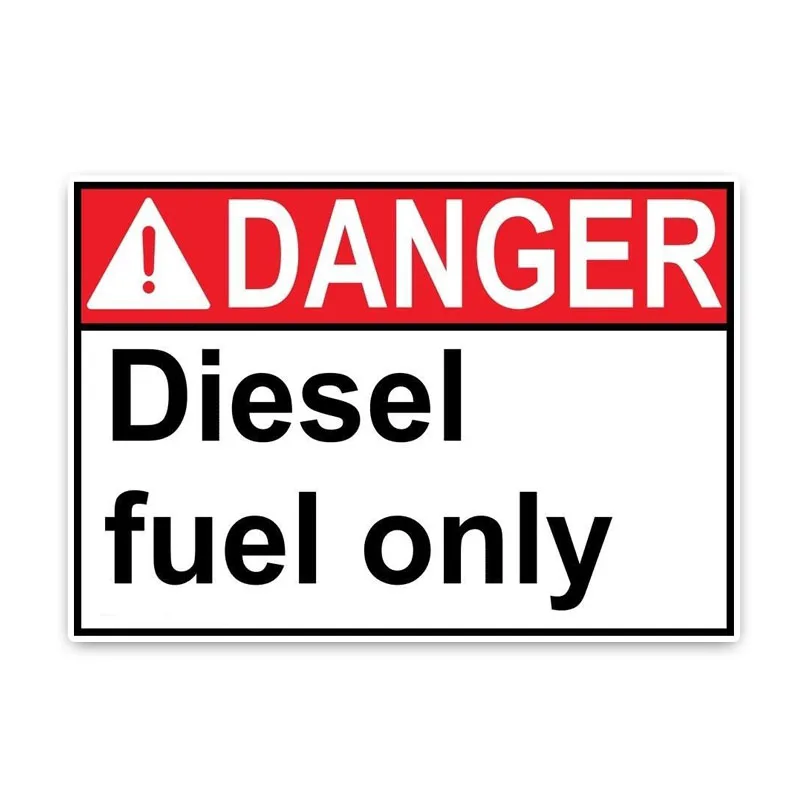 

YJZT 15*10.3CM Personality DANGER DIESEL FUEL ONLY Decoration Decals Accessories Car Sticker C1-8271